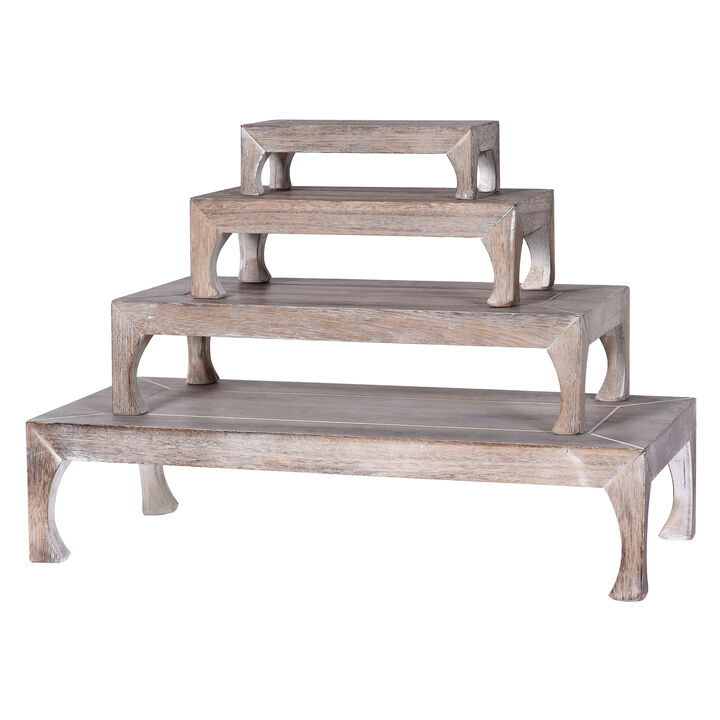 Wooden Tabletop Nesting Tables (Set of 4)