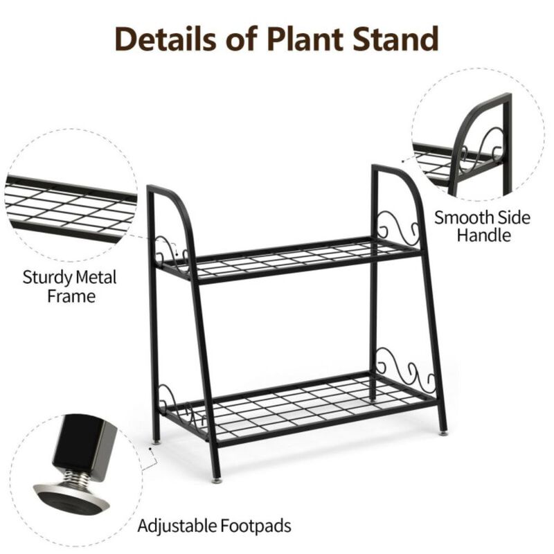 Hivvago 2-tier Patio Metal Plant Stand