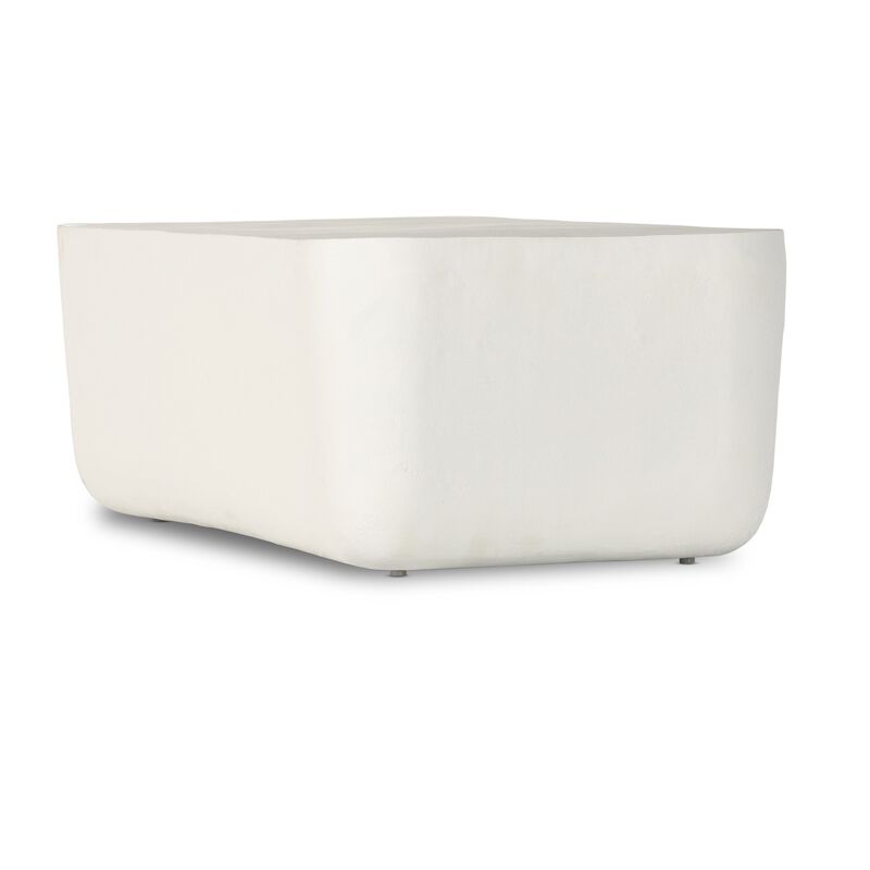 Basil Outdoor Rectangular Coffee Table - Matte White