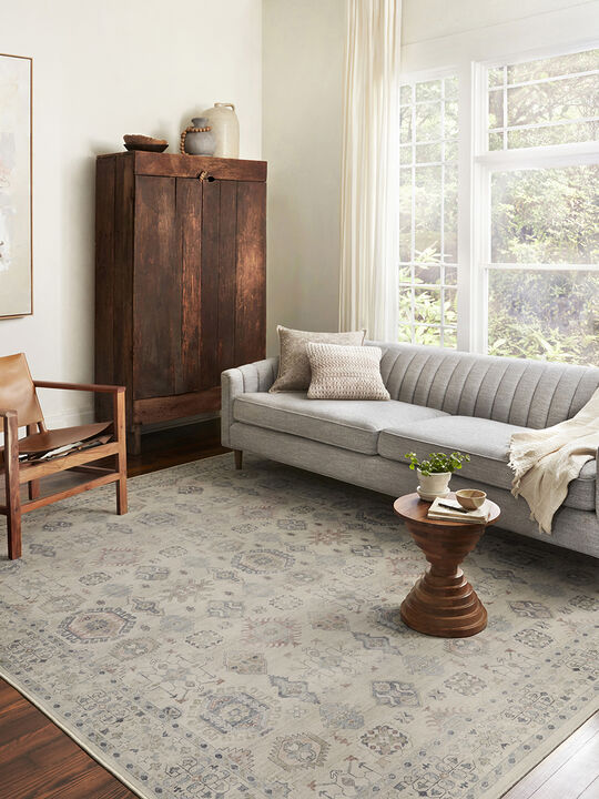 Hathaway HTH04 Beige/Multi 18" x 18" Sample Rug by Loloi II