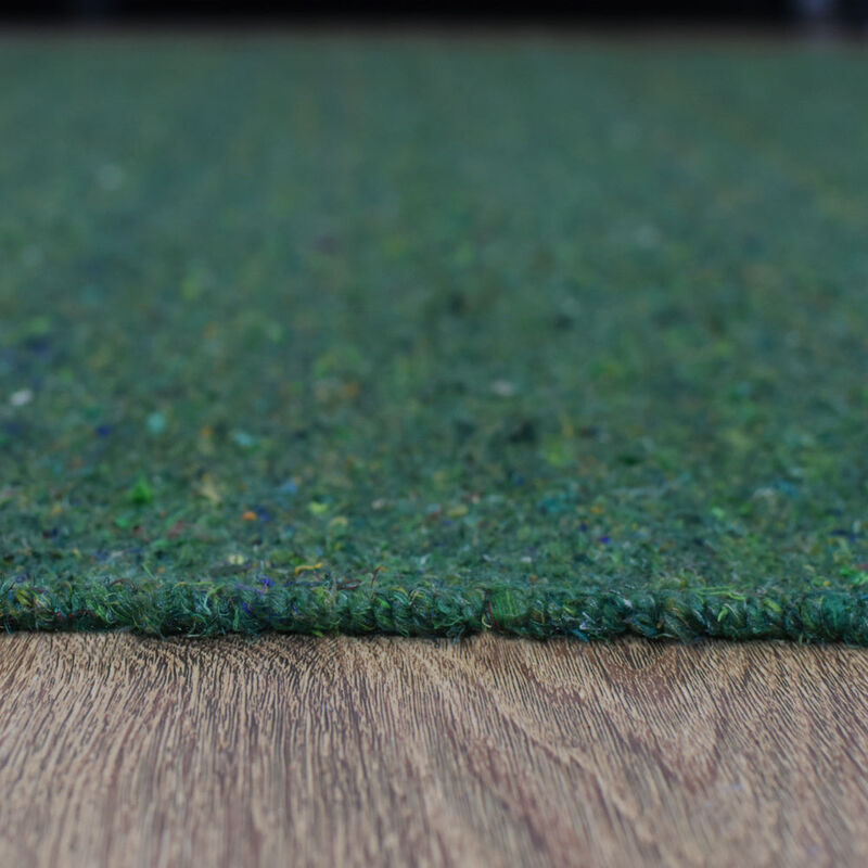 RUGSOTIC CARPETS HAND WOVEN FLAT WEAVE KILIM COTTON & POLYESTER ECO-FRIENDLY AREA RUGS  - 2'6"x8', Runner Shape, Dark Green Color, Solid Plain Design, Low Pile  Handmade Area Rugs (DCP111)