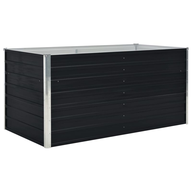 vidaXL Raised Garden Bed 63"x31.5"x17.7" Galvanized Steel Anthracite