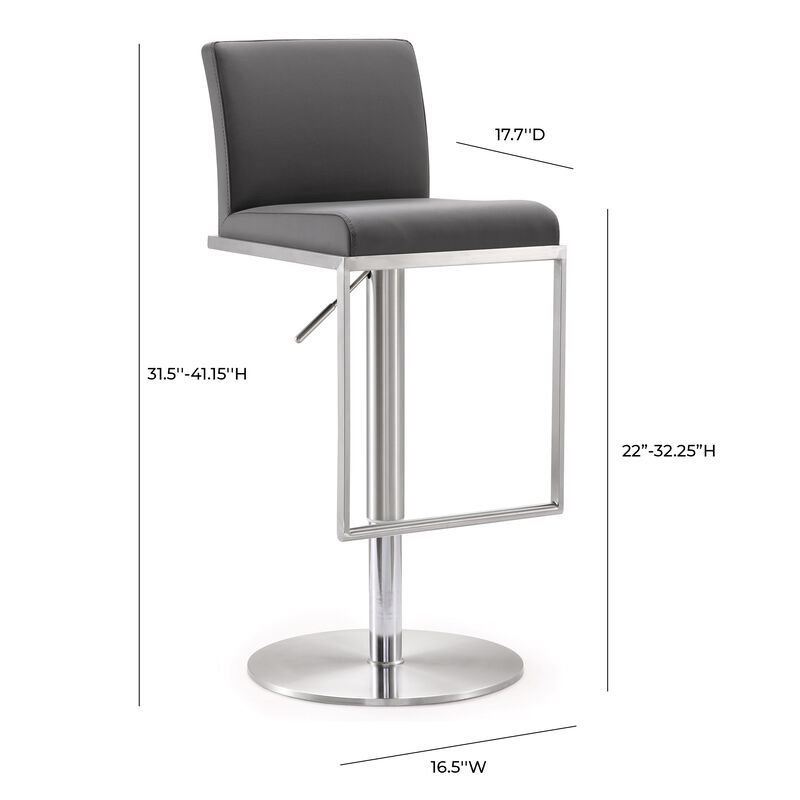 Amalfi White Performance Vegan Leather Adjustable Stool
