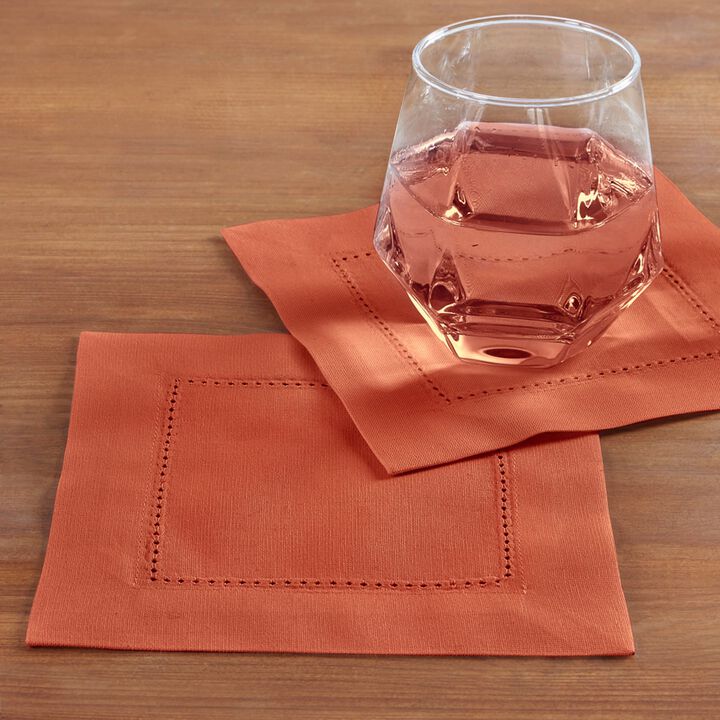 Solino Home Cotton Linen 6 x 6 Inch Cocktail Napkins Set of 14