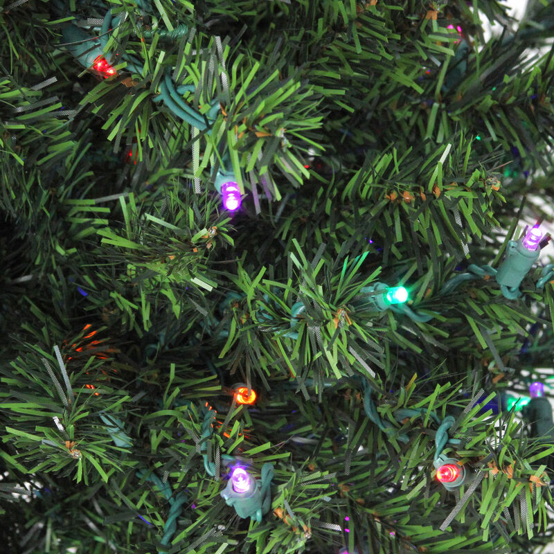 2' Pre-Lit Medium Canadian Pine Artificial Christmas Tree  Multicolor Lights