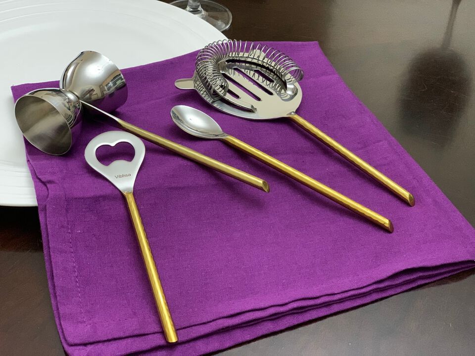 Golden Bar Tools Accessories set of 4 Hammered