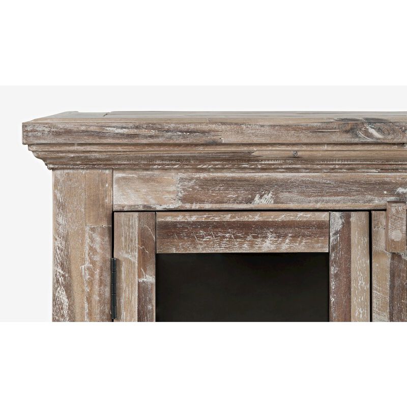 Jofran Rustic Shores 54 Coastal Distressed Acacia Four-Door Credenza Cabinet