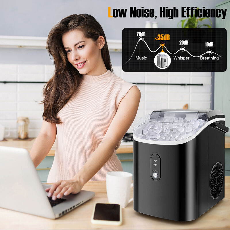 Countertop Nugget Ice Maker with Soft Chewable Pellet Ice for Home or Office Use