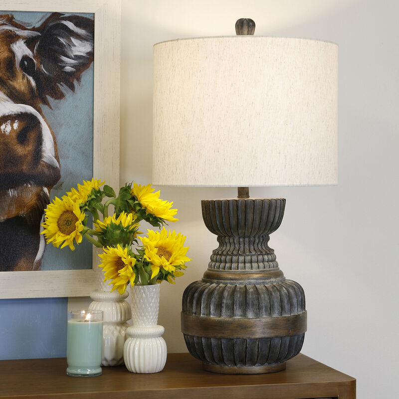 Ribbed Malta Black Table Lamp (Set of 2)
