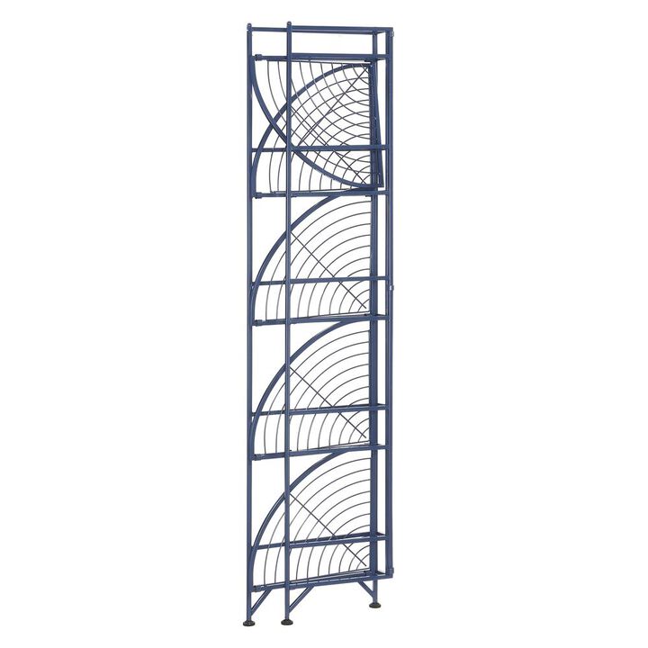 Convenience Concepts Xtra Storage 5 Tier Folding Metal Corner Shelf Cobalt Blue