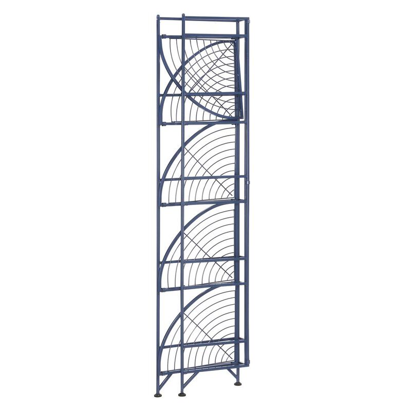 Convenience Concepts Xtra Storage 5 Tier Folding Metal Corner Shelf Cobalt Blue