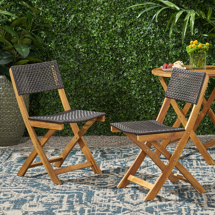 Merax Outdoor Wooden Bistro Chairs of 2 PCS