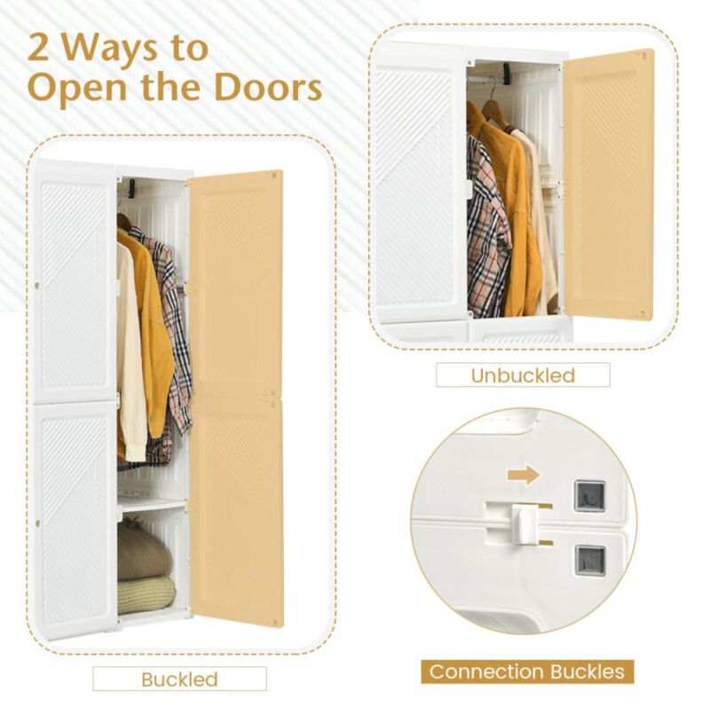 Hivvago Foldable Closet Clothes Organizer with 12 Cubby Storage