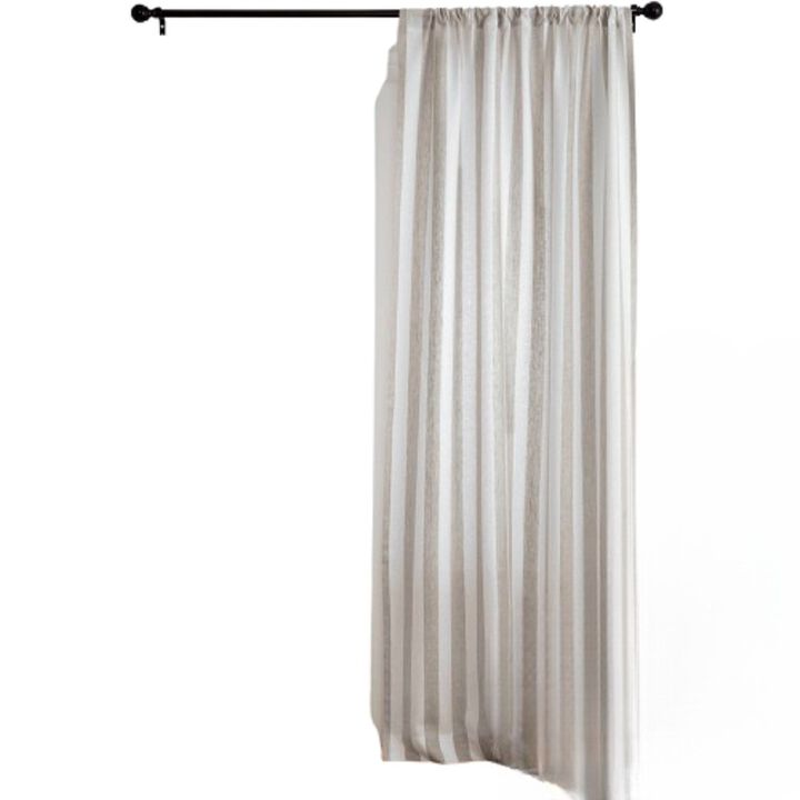 Solino Home 100% Pure Linen Cabana Stripe Curtain for Thanksgiving, Christmas