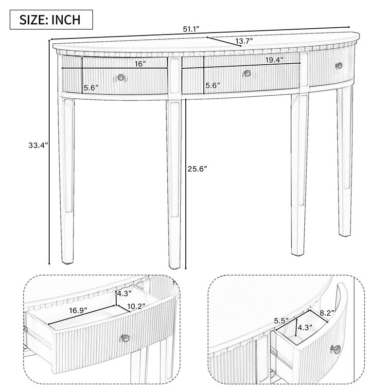Merax Minimalist Pine Veneer Console Table