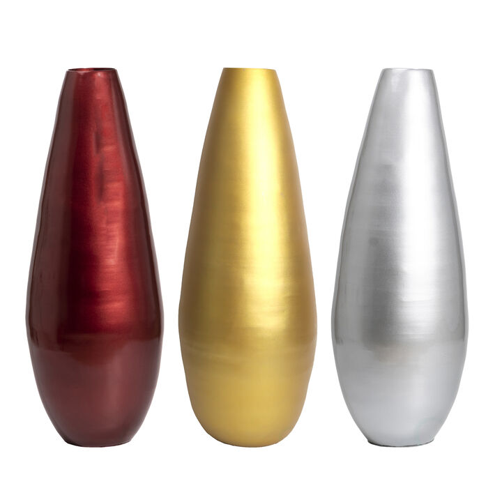 Set of 3 Bamboo Tall Floor Vase