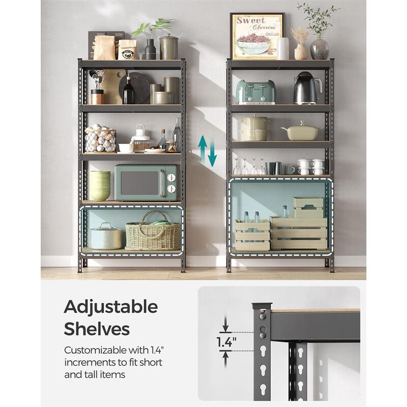 5-Tier Garage Storage Shelf – Heavy-Duty Metal Rack for Efficient Garage Organization