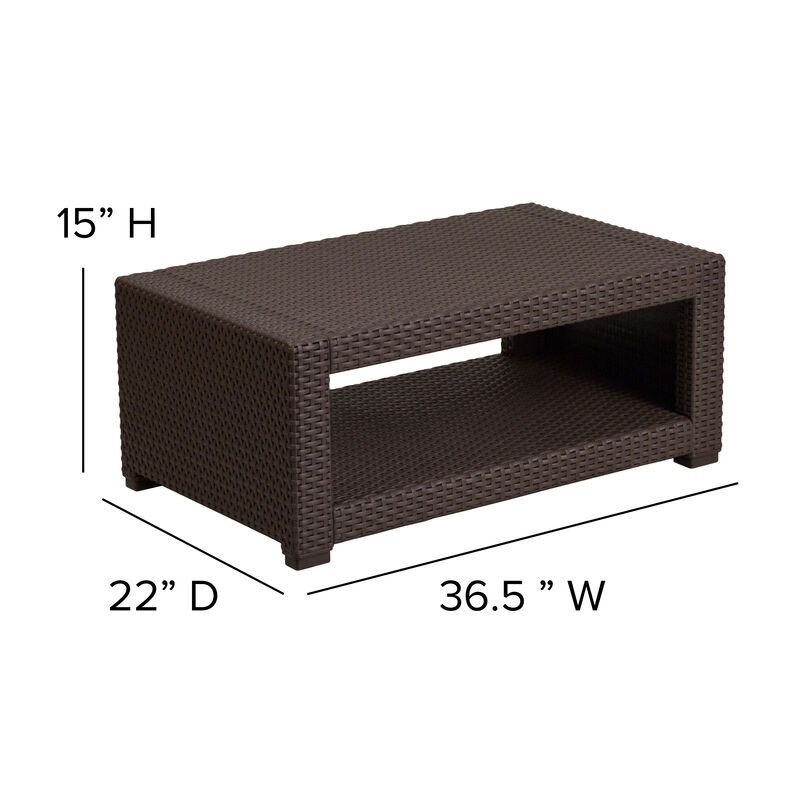 4 PC Brown Outdoor Rattan Set