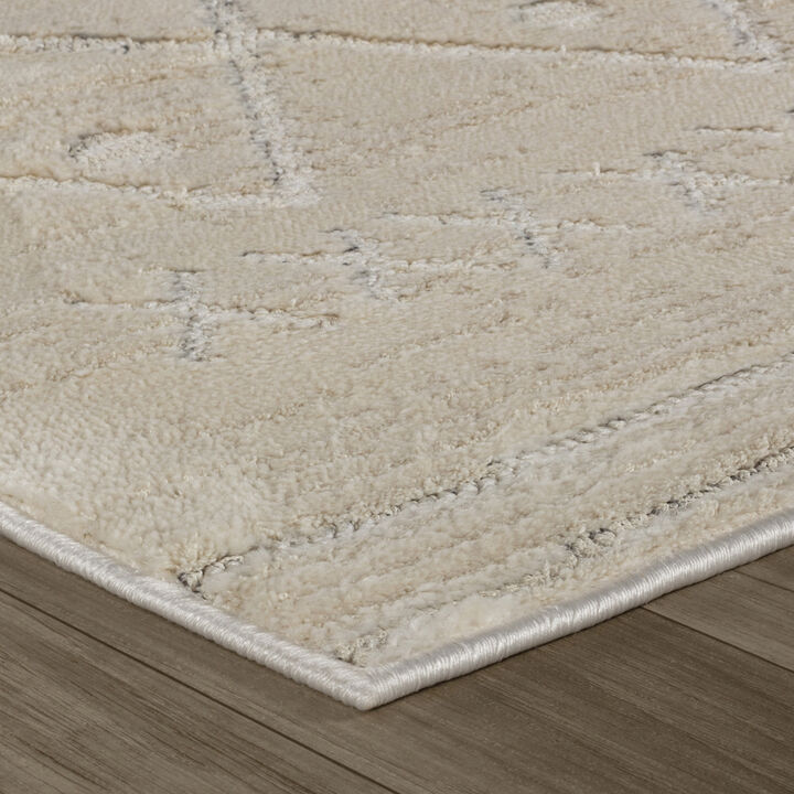 Modern Boho Abstract Beige Cream Indoor Doormat Rug