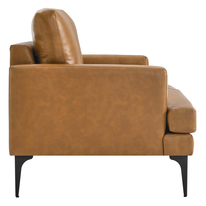 Evermore Vegan Leather Loveseat Tan EEI-6048-TAN