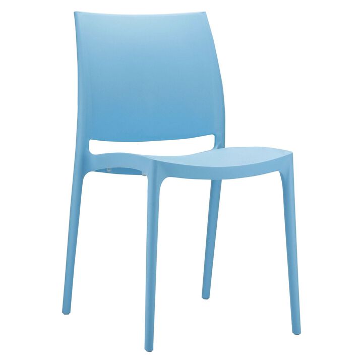 32" Orange Resin Solid Weather Resistant Outdoor Dining Chair