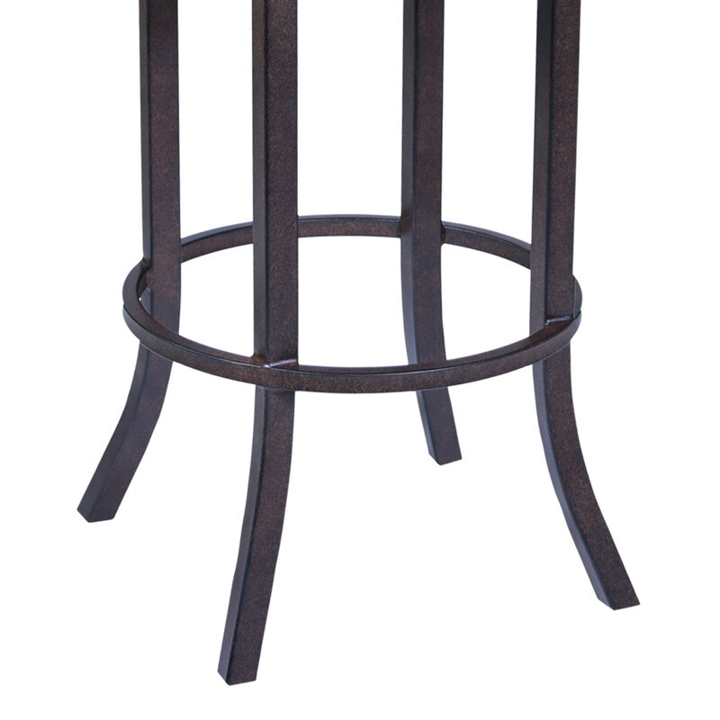 Tahiti  Barstool in Auburn Bay finish with Brown Pu upholstery