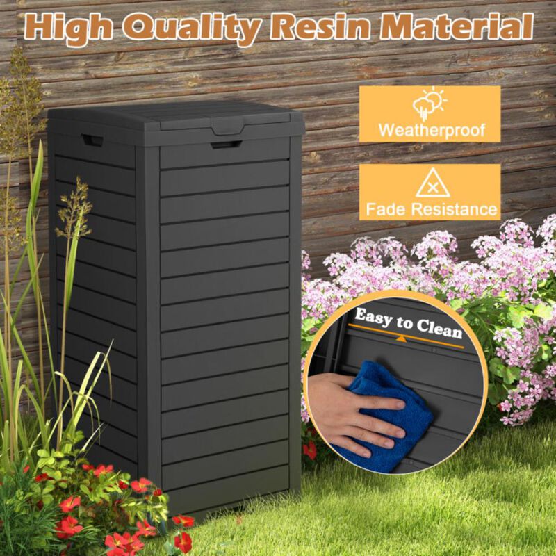 Hivvago 31 Gallon Large Outdoor Trash Can with Lid and Pull-out Liquid Drawer
