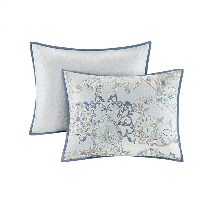 Gracie Mills Leo 8 Piece Reversible Cotton Floral Comforter Set