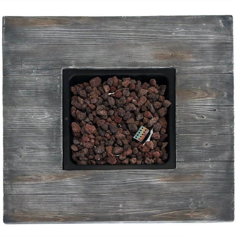 Sunnydaze 30 in Square MGO Propane Gas Fire Pit Table with Lava Rocks