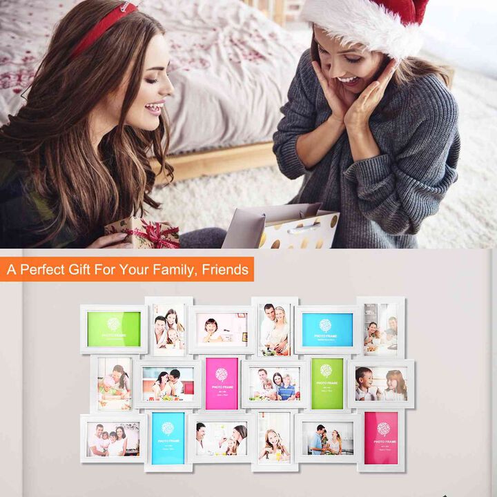 18-Opening Picture Frame Collage for Photos, Glass Protection Display