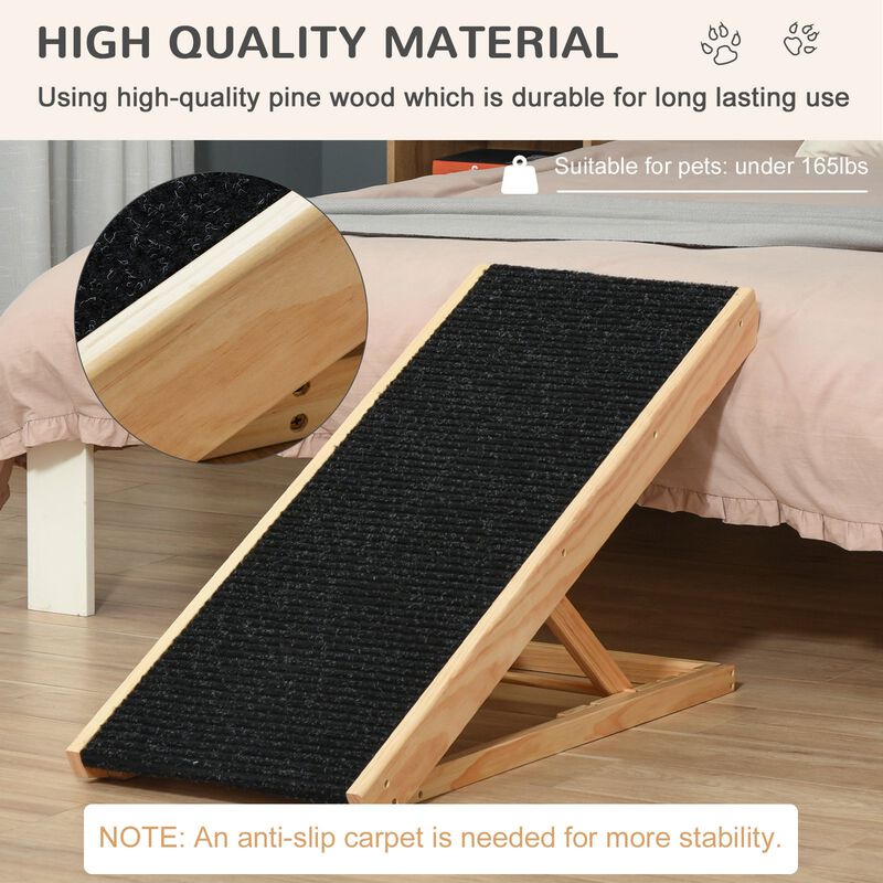 Black Pet Accessibility: Foldable Adjustable Height Ramp for Dogs/Cats
