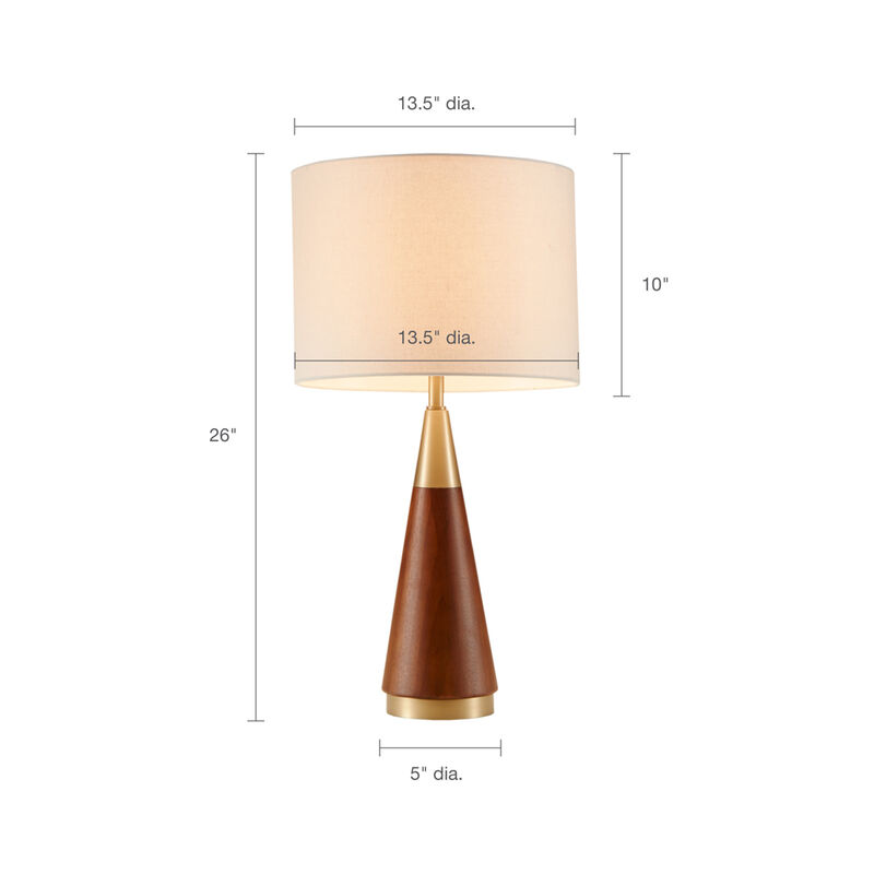 Gracie Mills Salma Pecan Triangular Table Lamp