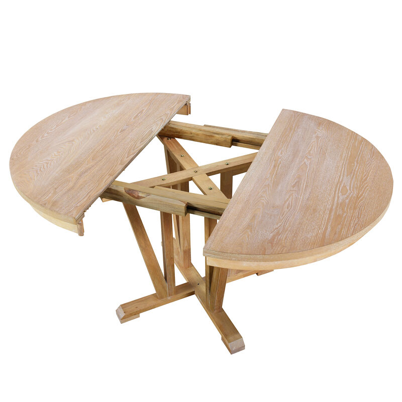 Rustic 5-Piece Extendable Dining Table Set
