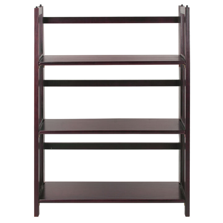 Casual Home 3 Shelf Folding Stackable Bookcase, 27.5" Wide, Espresso