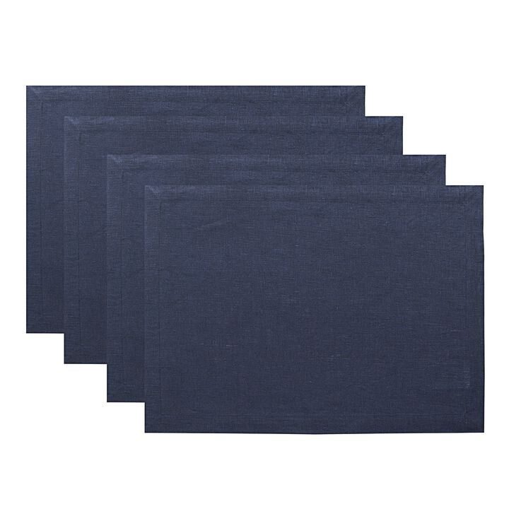 Solino Home 100% Pure Linen Placemats 14 x 19 Inch Set of 4 | Fete
