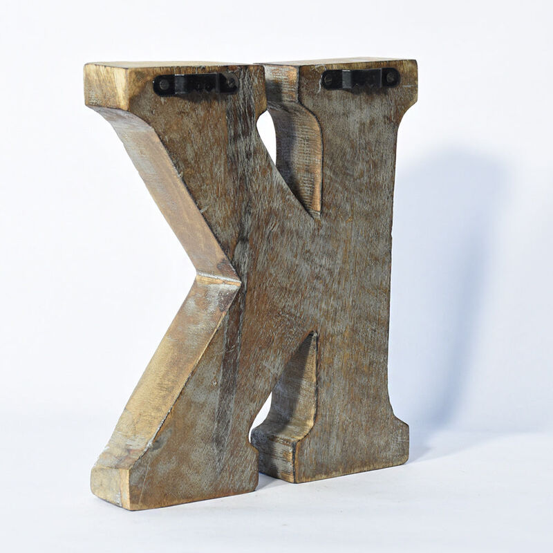 Vintage Gray Handmade Eco-Friendly "K" Alphabet Letter Block For Wall Mount & Table Top D�cor
