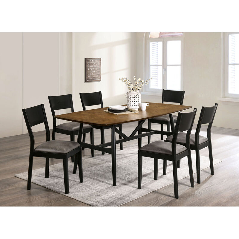 Modern Black & Gray Side Chairs Set of 2 Dining Room Furniture