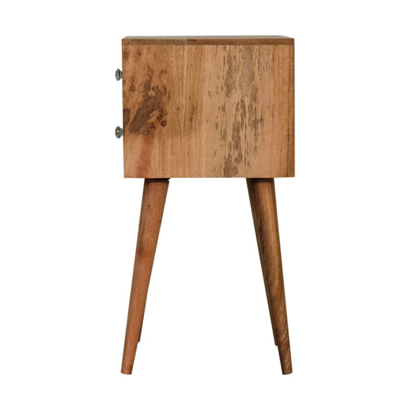 Mini Bone Inlay 2 Drawer Solid Wood NightStand