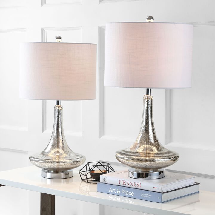 Cecile Glass Teardrop LED Table Lamp (Set of 2)