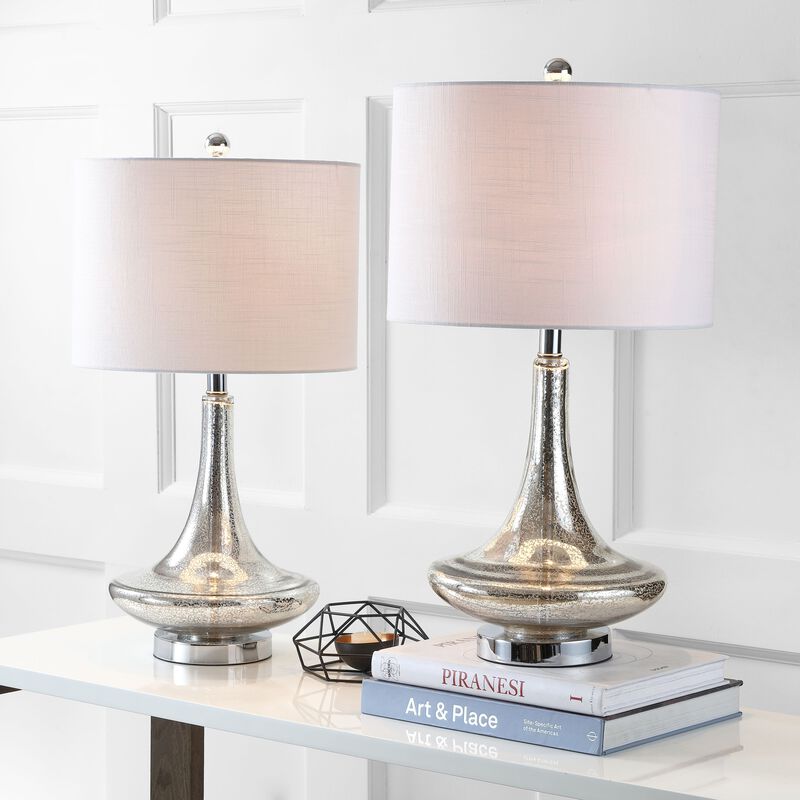 Cecile Glass Teardrop LED Table Lamp (Set of 2)