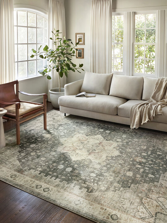 Rosette ROS09 Slate/Ivory 3'3" x 5'3" Rug