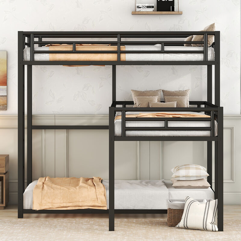 Merax L-shaped Metal Triple Bunk Bed