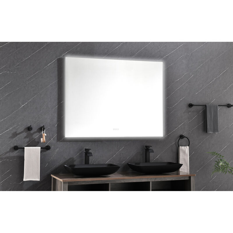 LED Backlit Bathroom Mirror Wall-Mounted Vanity Mirror with Smart Touch Button for Stylish Bathroom Lighting