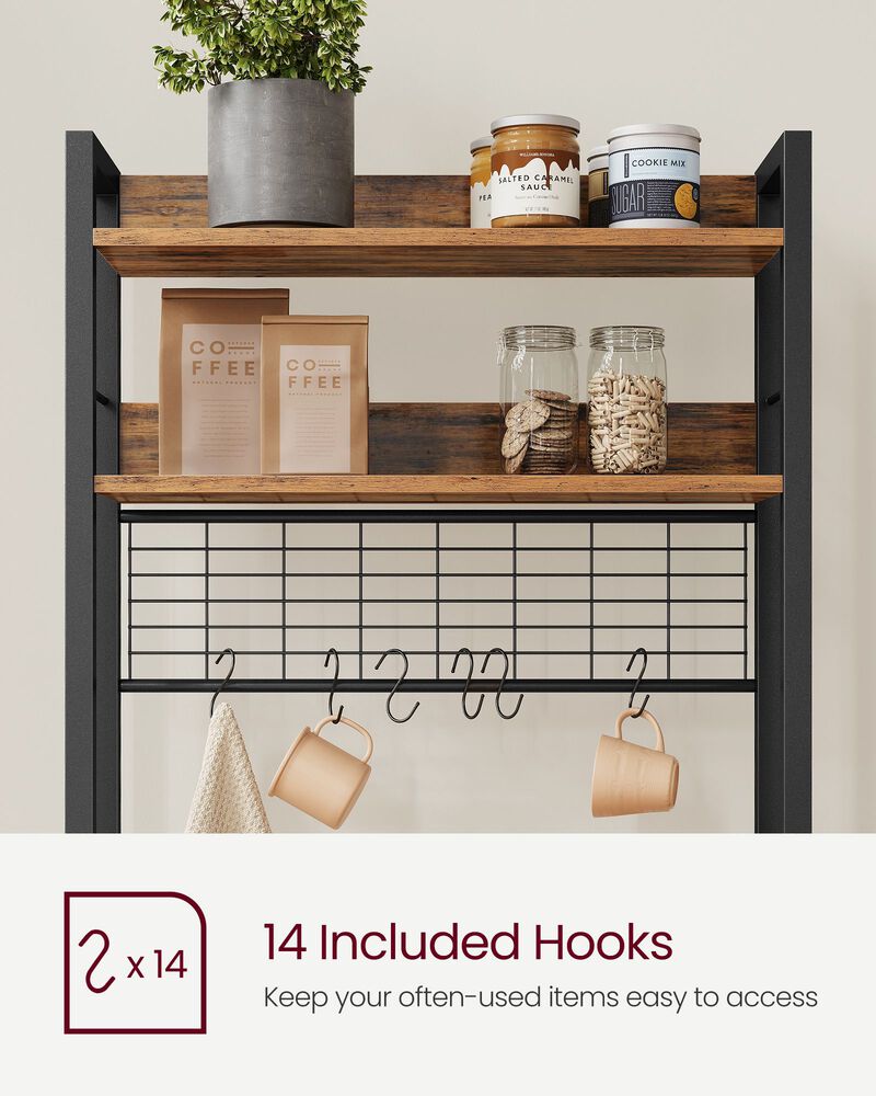 Hutch Bakers Rack with Power Outlet