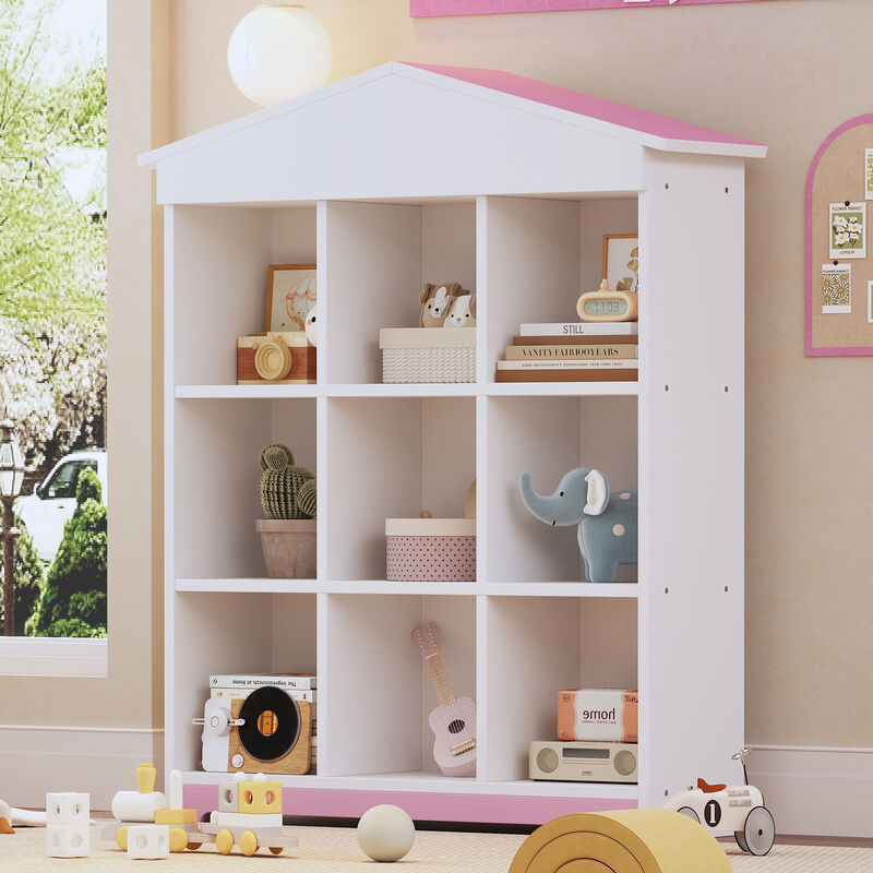 Merax House-shaped Storage Rack Kids Bookcase