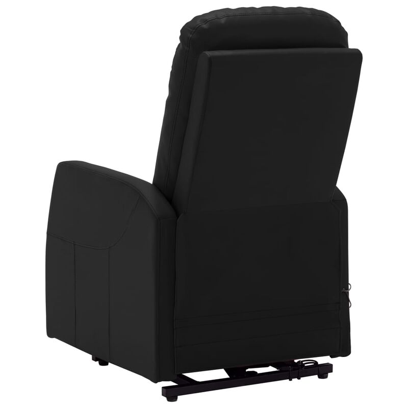 Power Lift Massage Recliner Black Faux Leather