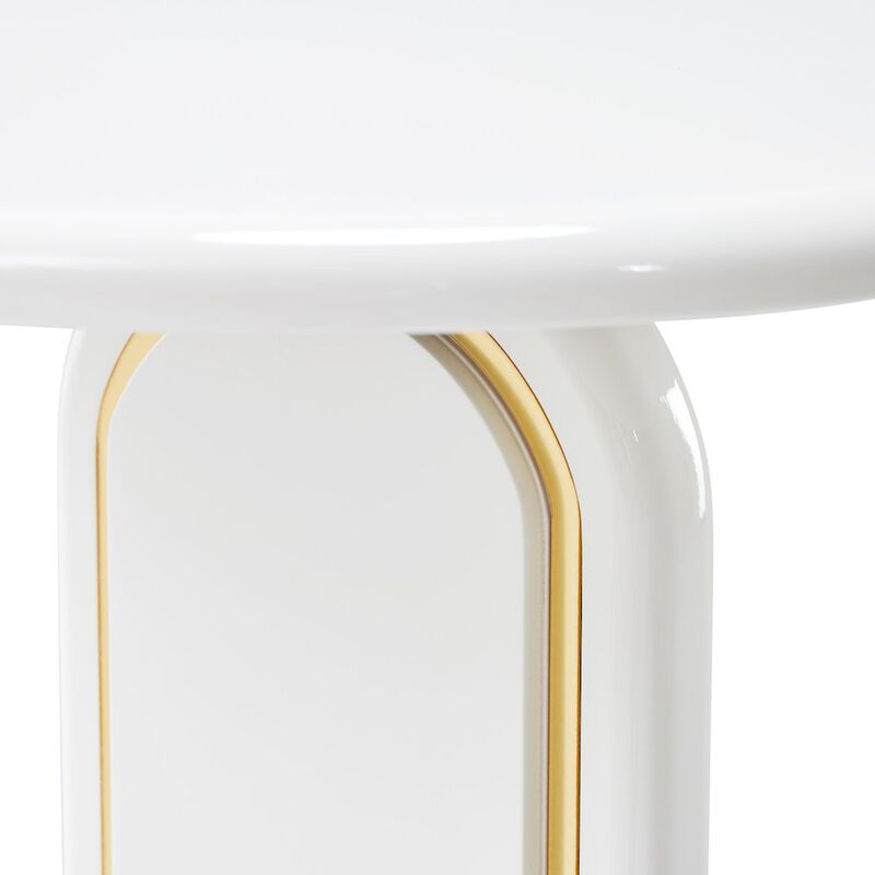 Michael Amini Sassani Accent Table - Pearl White/Gold