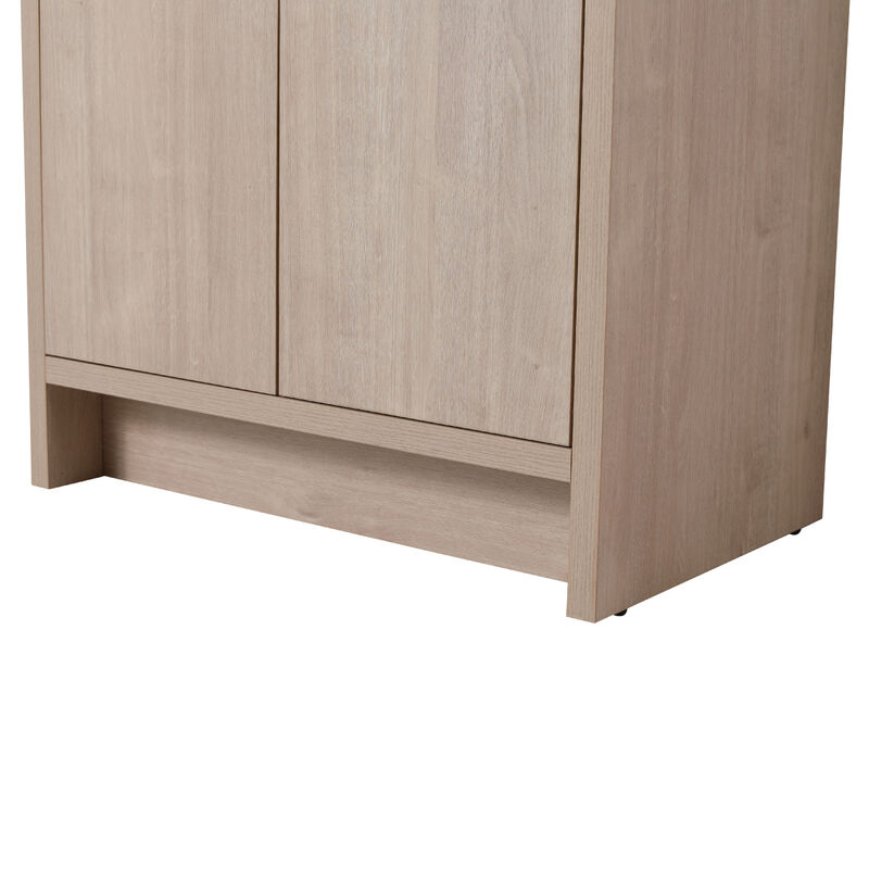 30" Freestanding Vanity with White Resin Sink & 2 Soft-Close Doors