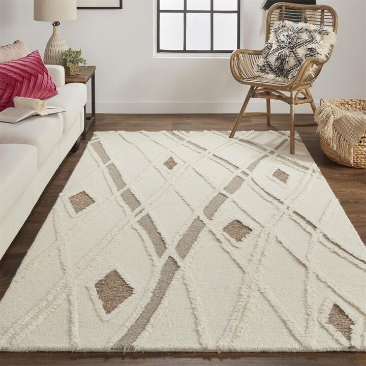 Anica 8008F Ivory/Taupe/Brown 2' x 3' Rug