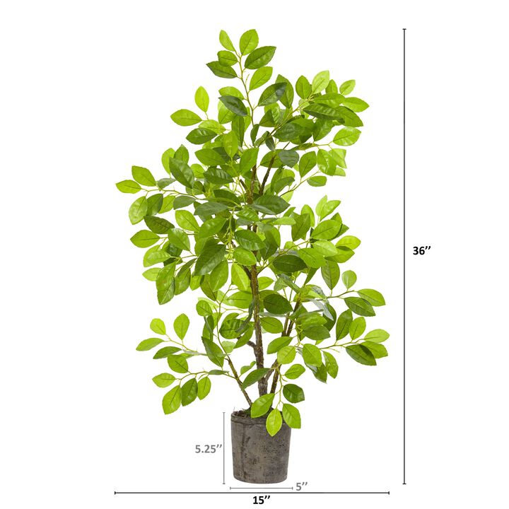Hivvago 3 Feet Ficus Artificial Tree in Planter